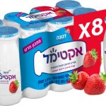 יוגרט אקטימל תות בננה 8*100מ"ל