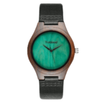 שעון מעץ leaf Green Truwood